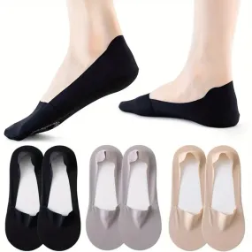 5-Pairs: Low Cut No Show Socks for Women - Invisible, Non Slip, Breathable, Moisture Wicking