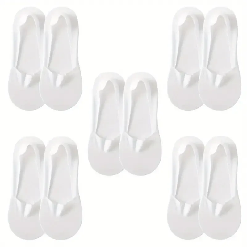 5-Pairs: Low Cut No Show Socks for Women - Invisible, Non Slip, Breathable, Moisture Wicking