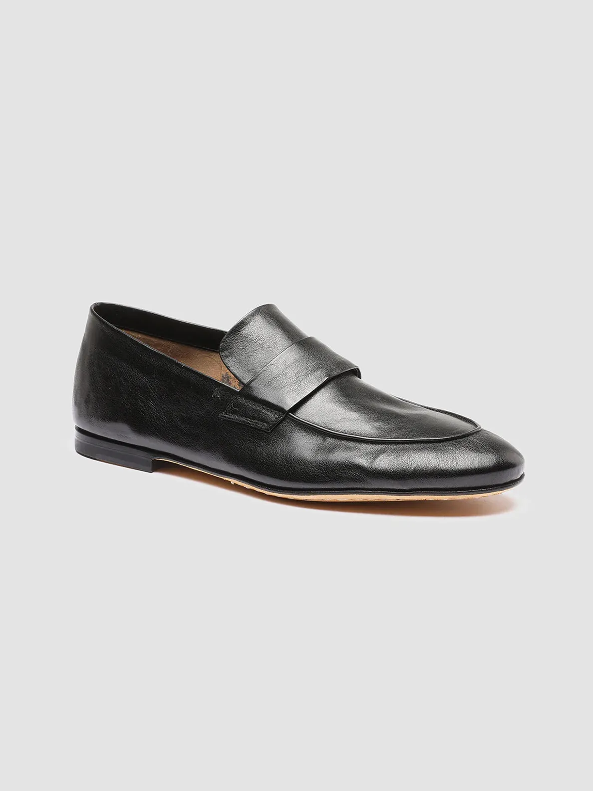 AIRTO 001 - Black Leather Penny Loafers