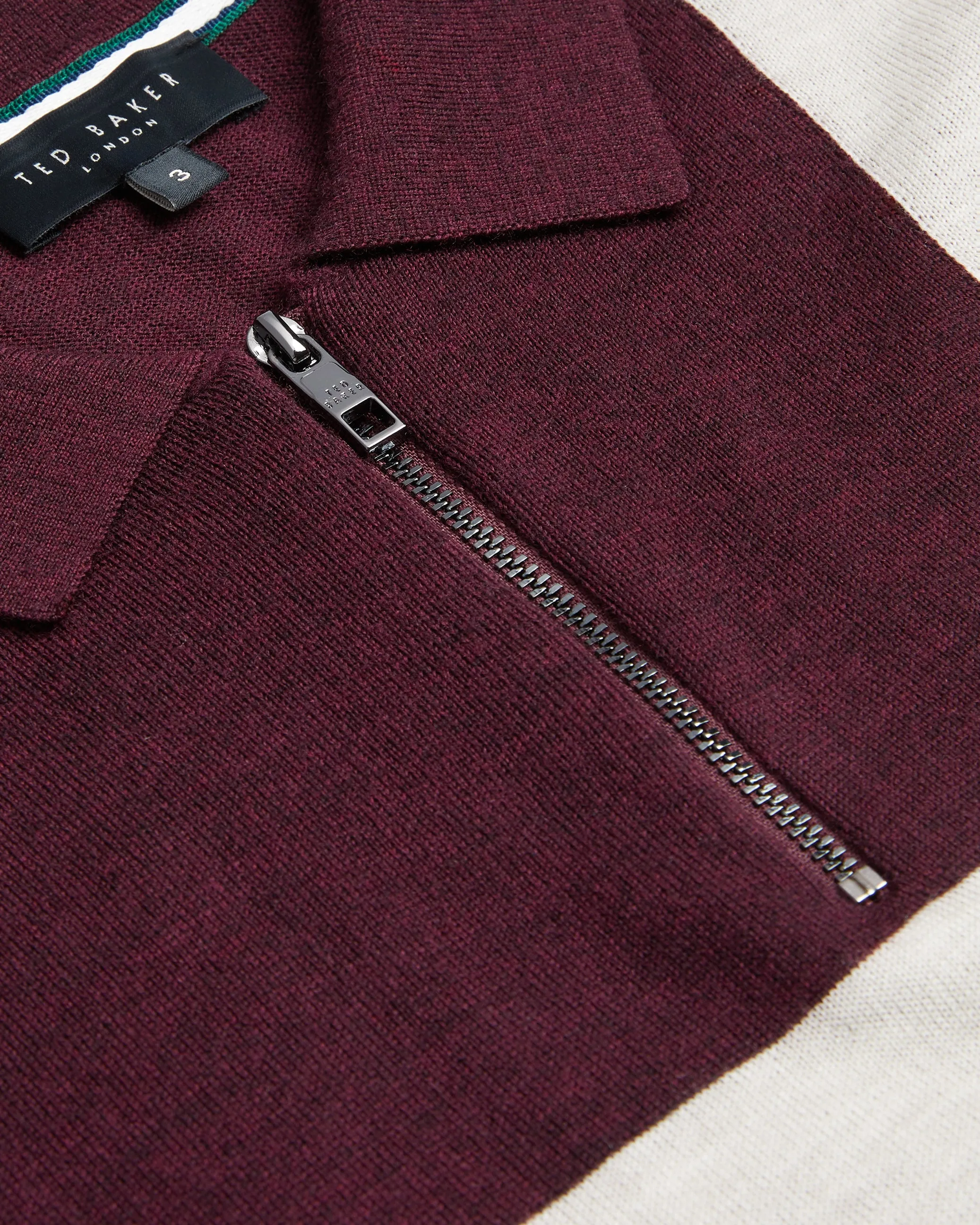 Ambler Ss T Colour Block Polo Maroon