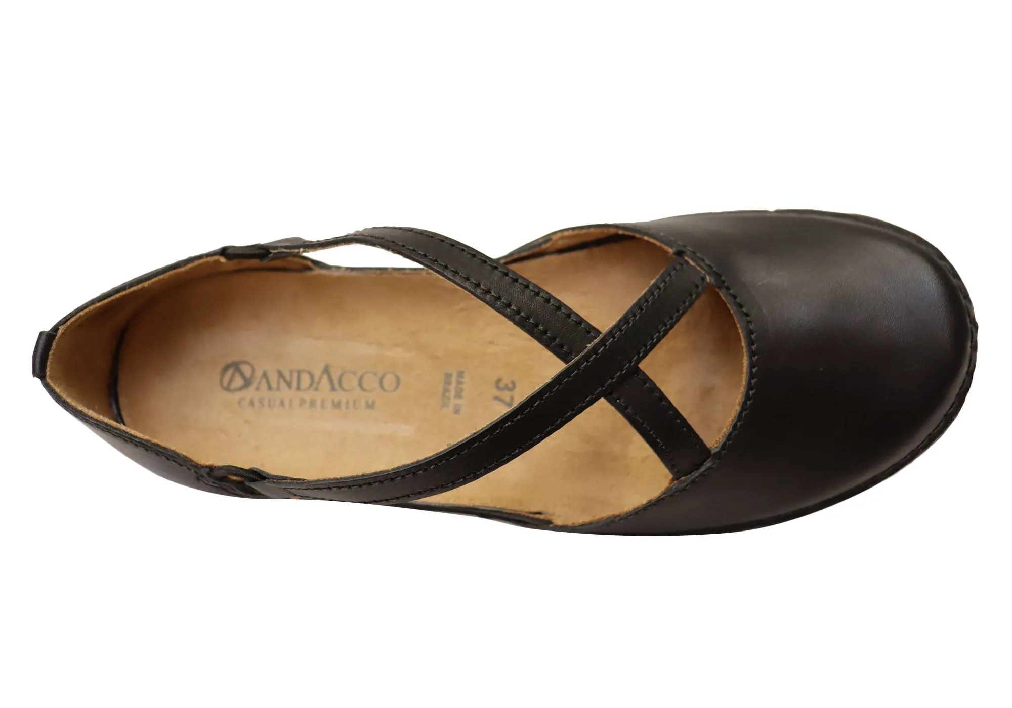 Andacco Moxley Womens Comfortable Leather Shoes Made In Brazil