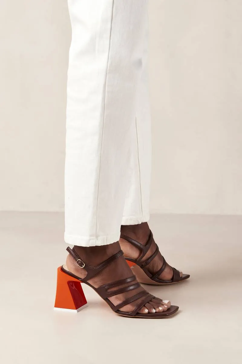 AUBREY BROWN LEATHER SANDALS