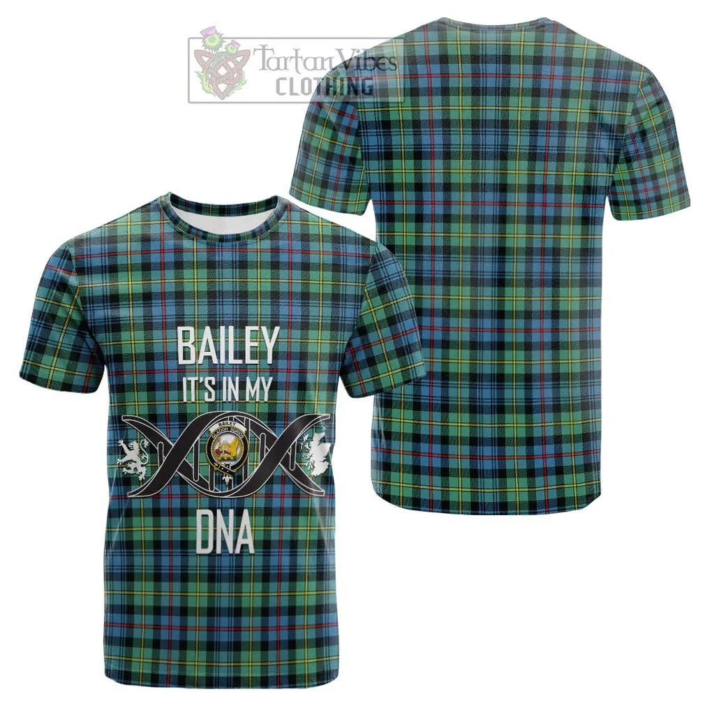 Bailey Ancient Tartan Cotton T-shirt with Family Crest DNA In Me Style