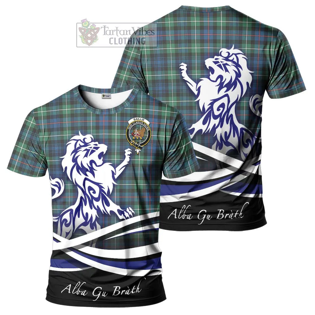 Baillie Ancient Tartan Cotton T-shirt with Alba Gu Brath Regal Lion Emblem