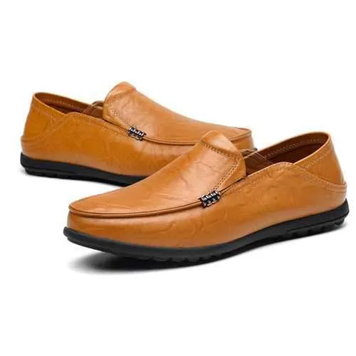 Big Size Leather Comfortable Driving Loafers Flats