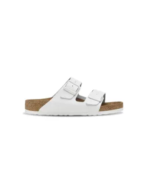 Birkenstock Arizona Leather White White Buckle Sandals