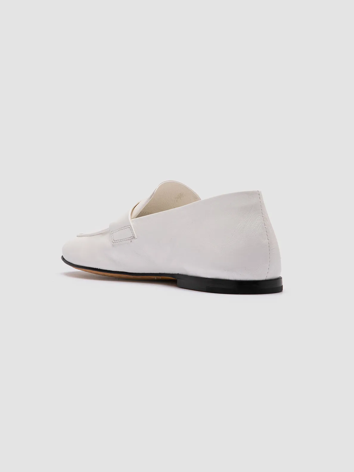 BLAIR 001 - White Leather Loafers