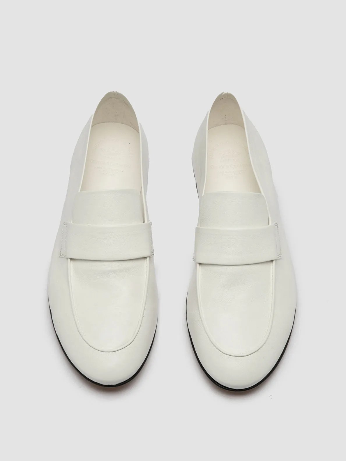 BLAIR 001 - White Leather Loafers