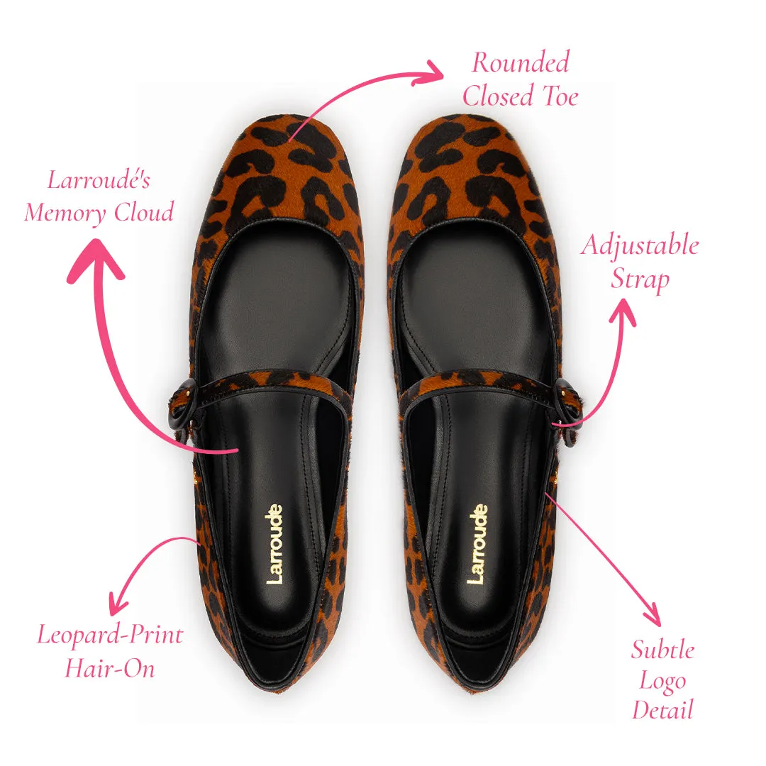 Blair Ballet Flat In Leopard Print Calf Hair