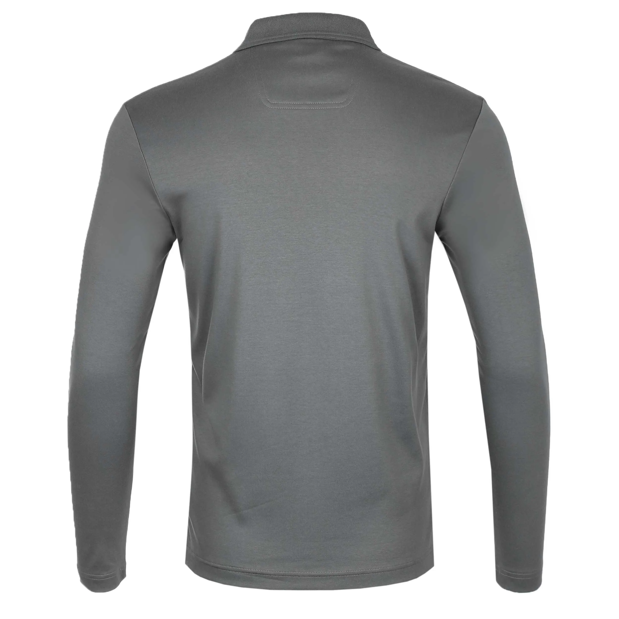 BOSS Pirol Long Sleeve Polo Shirt in Dark Grey