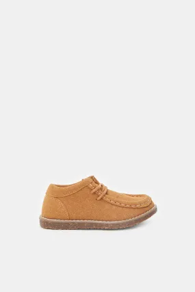 Boys Tan Apron Toe Loafers