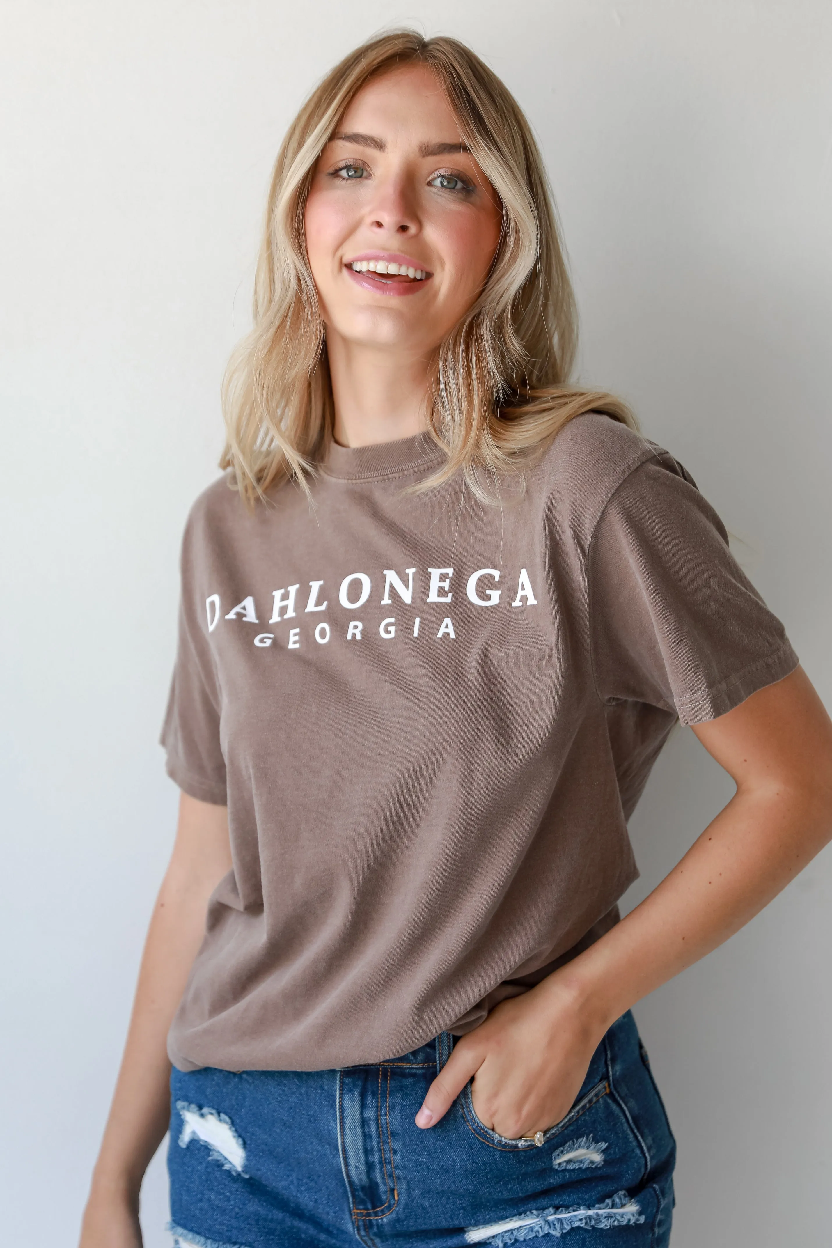 Brown Dahlonega Georgia Block Letter Tee