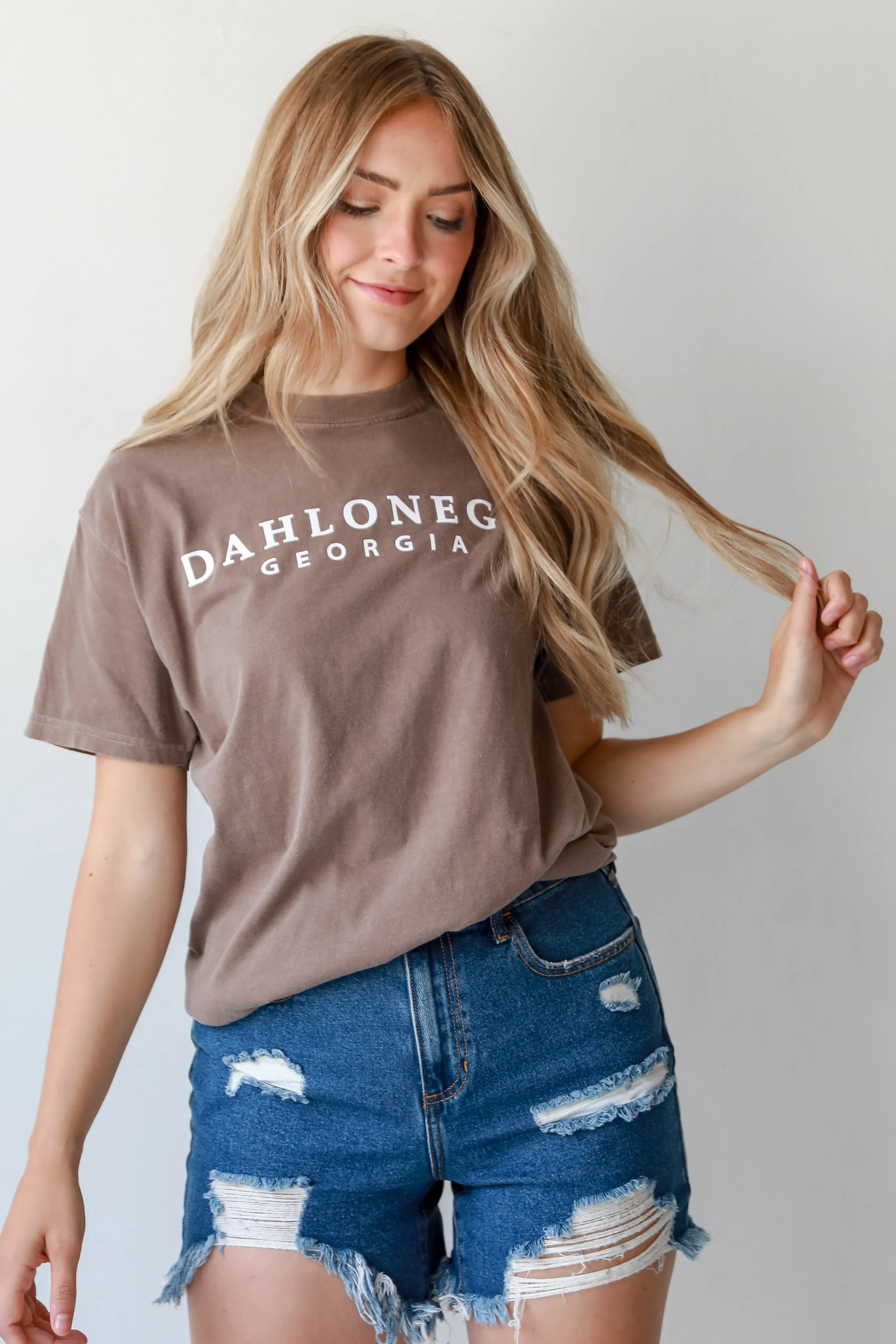 Brown Dahlonega Georgia Block Letter Tee