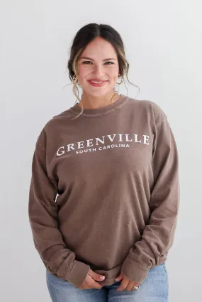 Brown Greenville South Carolina Long Sleeve Tee