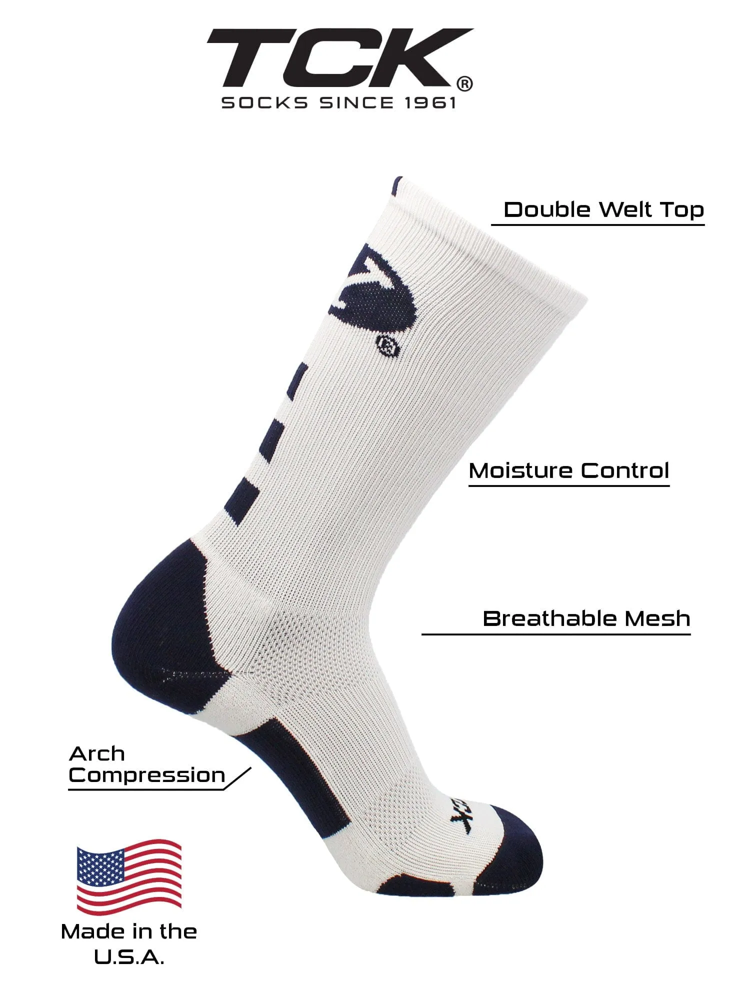 BYU Cougars Socks Baseline Crew