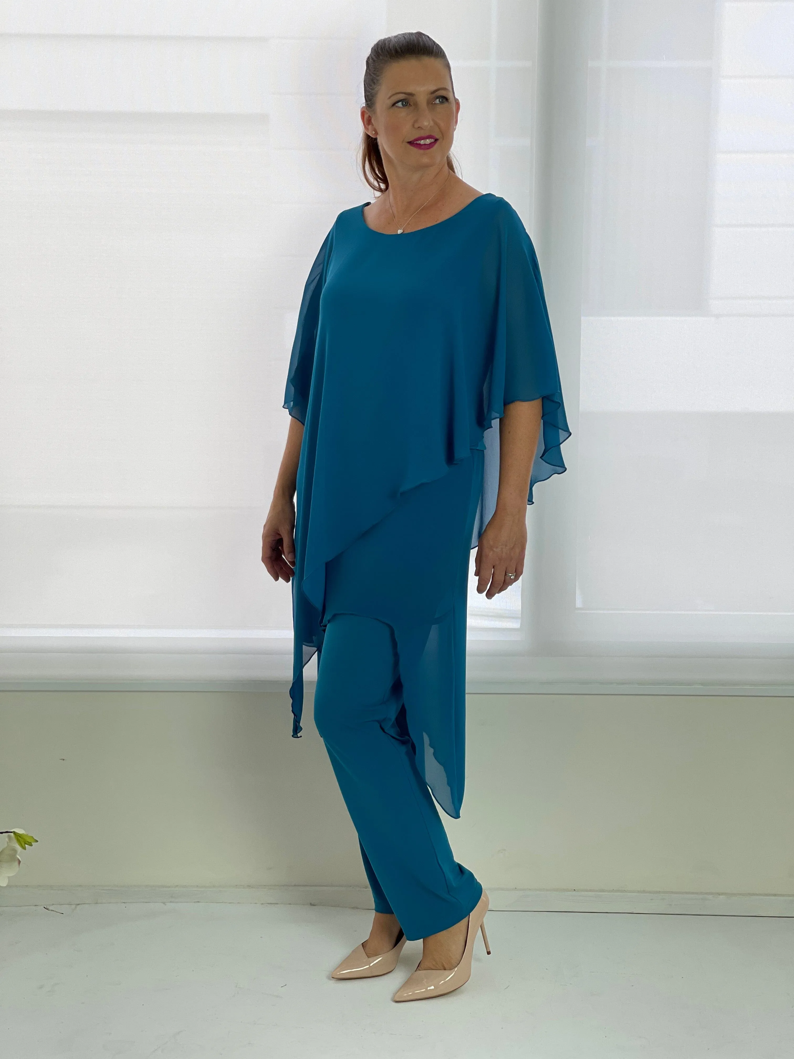 Cara Teal Elegant Jumpsuit