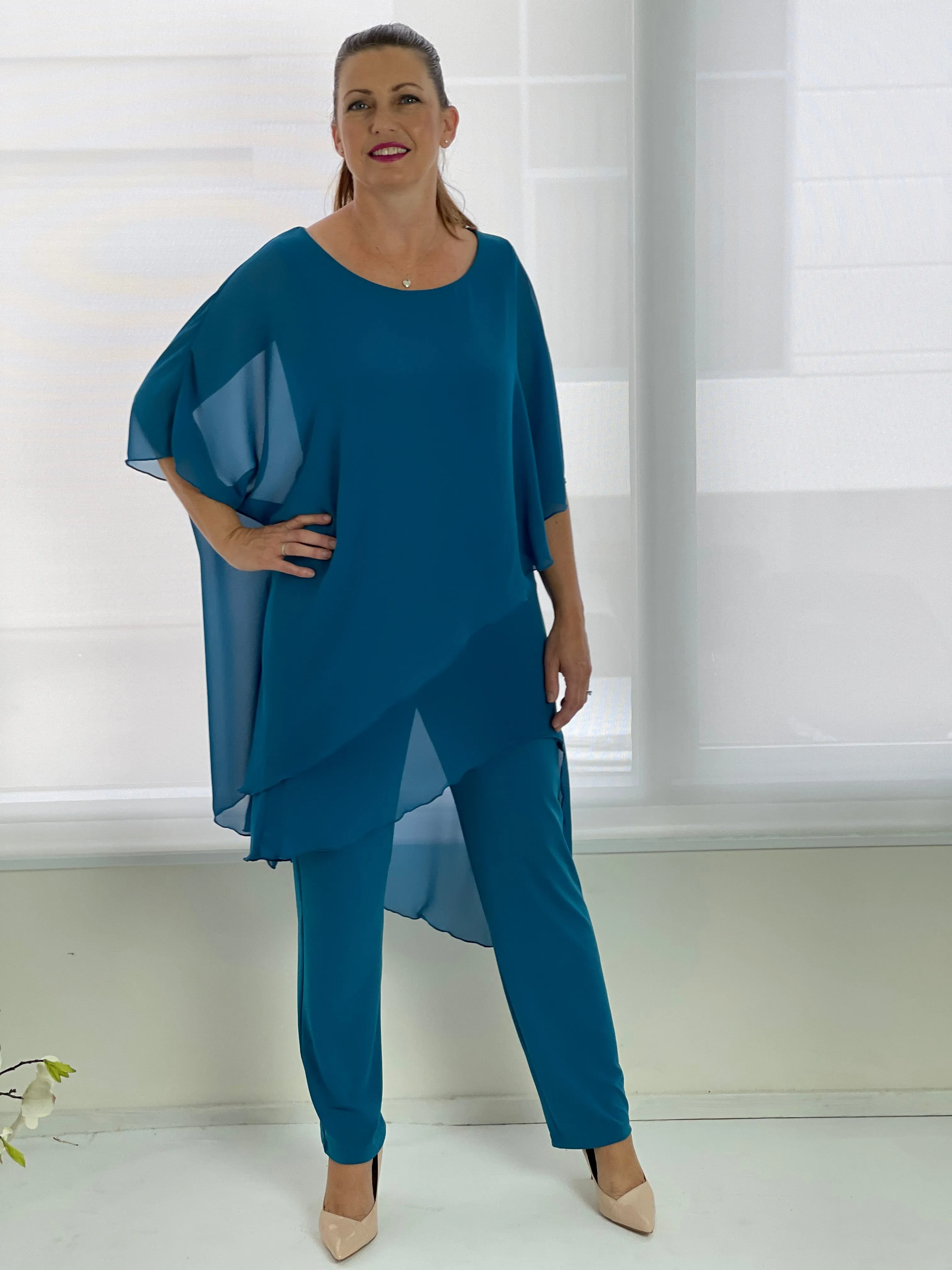 Cara Teal Elegant Jumpsuit