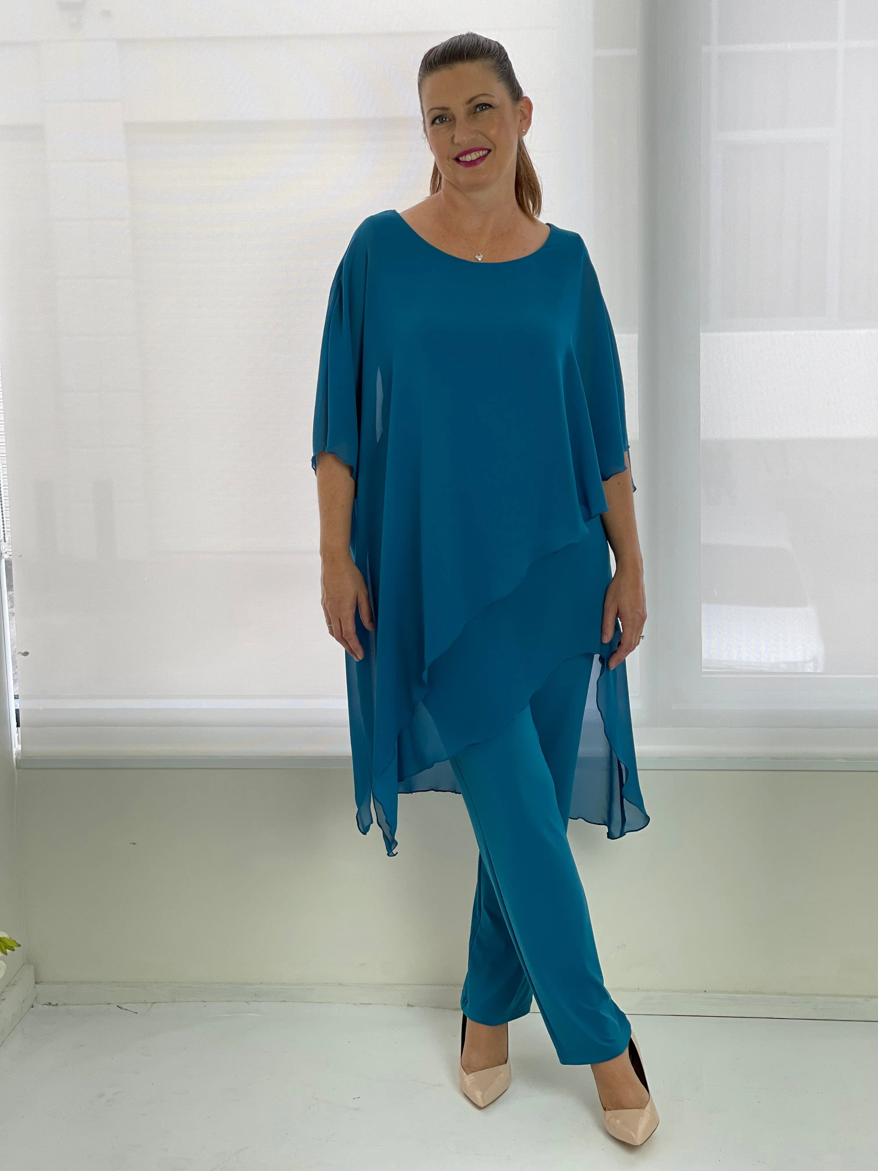 Cara Teal Elegant Jumpsuit