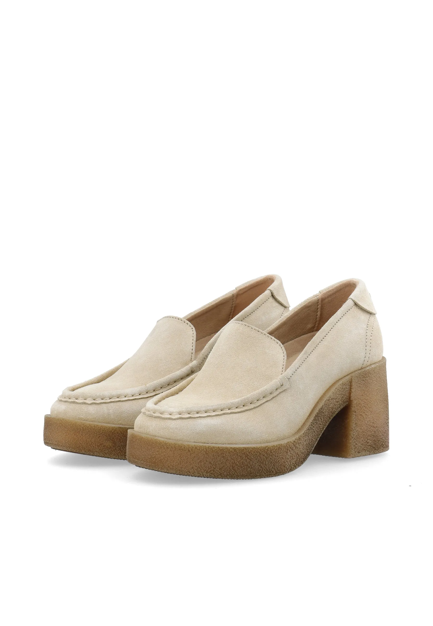 Casemily Beige Suede Loafers