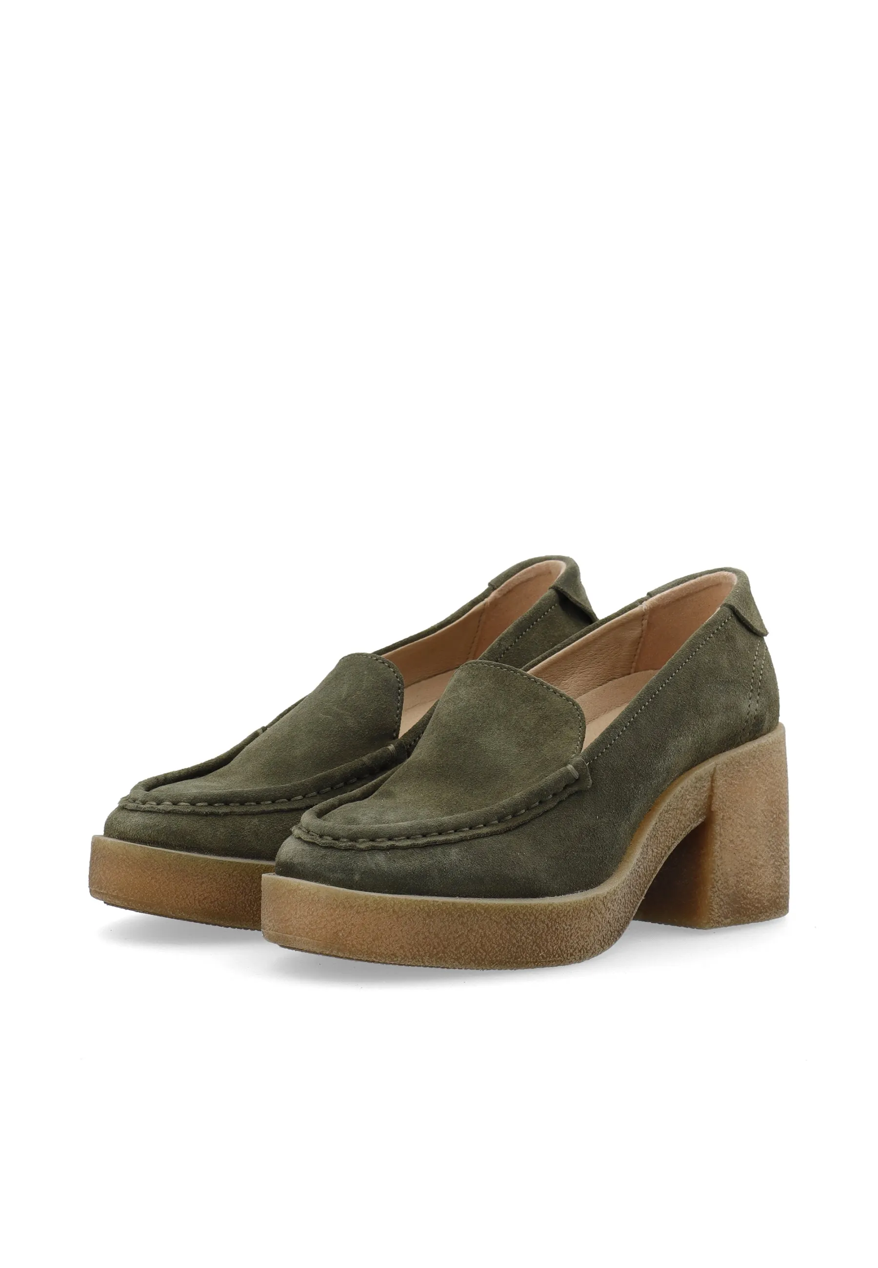 Casemily Dark Olive Suede Loafers