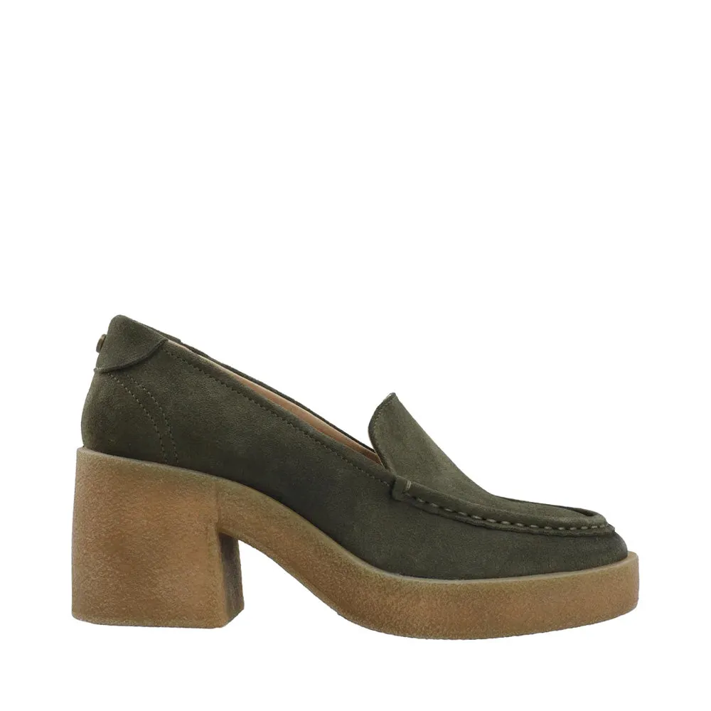 Casemily Dark Olive Suede Loafers