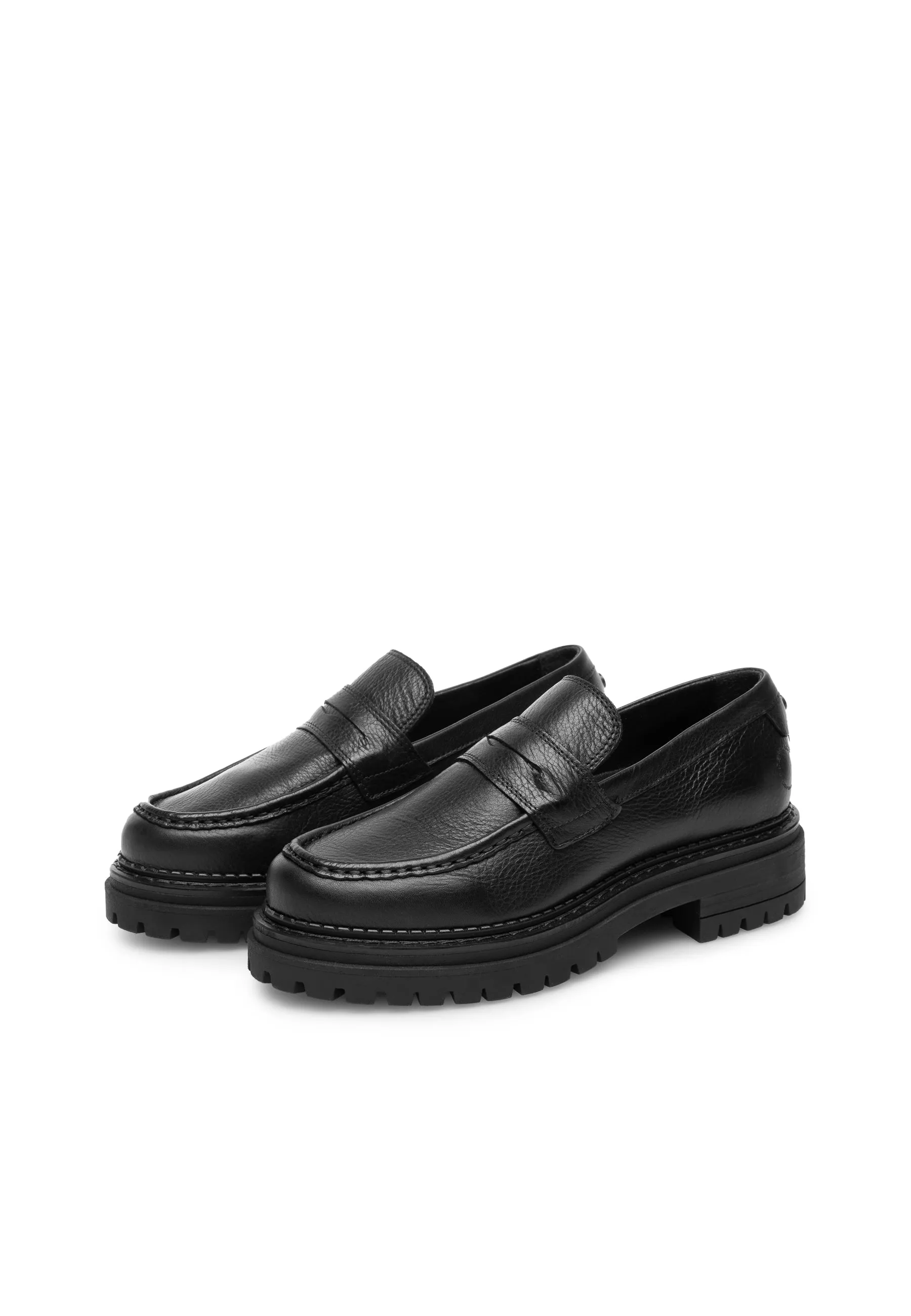 Cashannah Black Leather Loafers