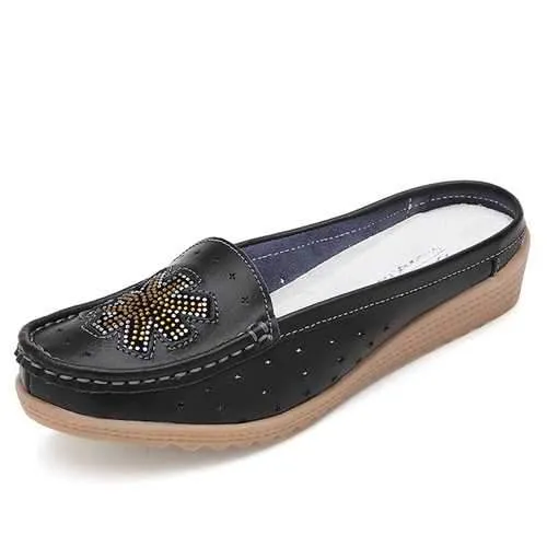 Casual Hollow Out Slip On Flat Loafers For Women