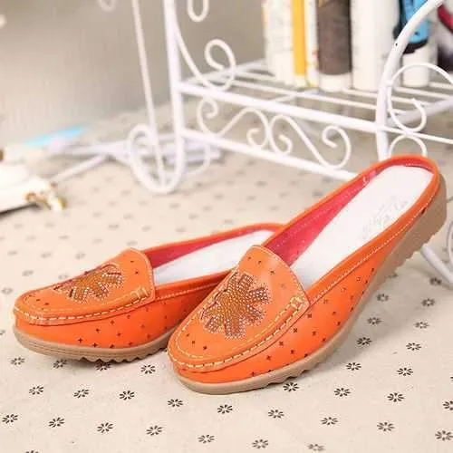 Casual Hollow Out Slip On Flat Loafers For Women