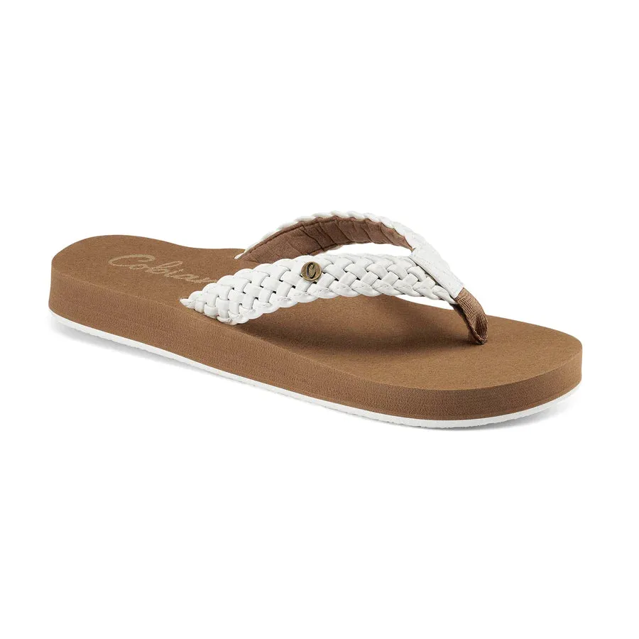 Cobian Women's Braided Bounce Flip Flops - White BRB10-100