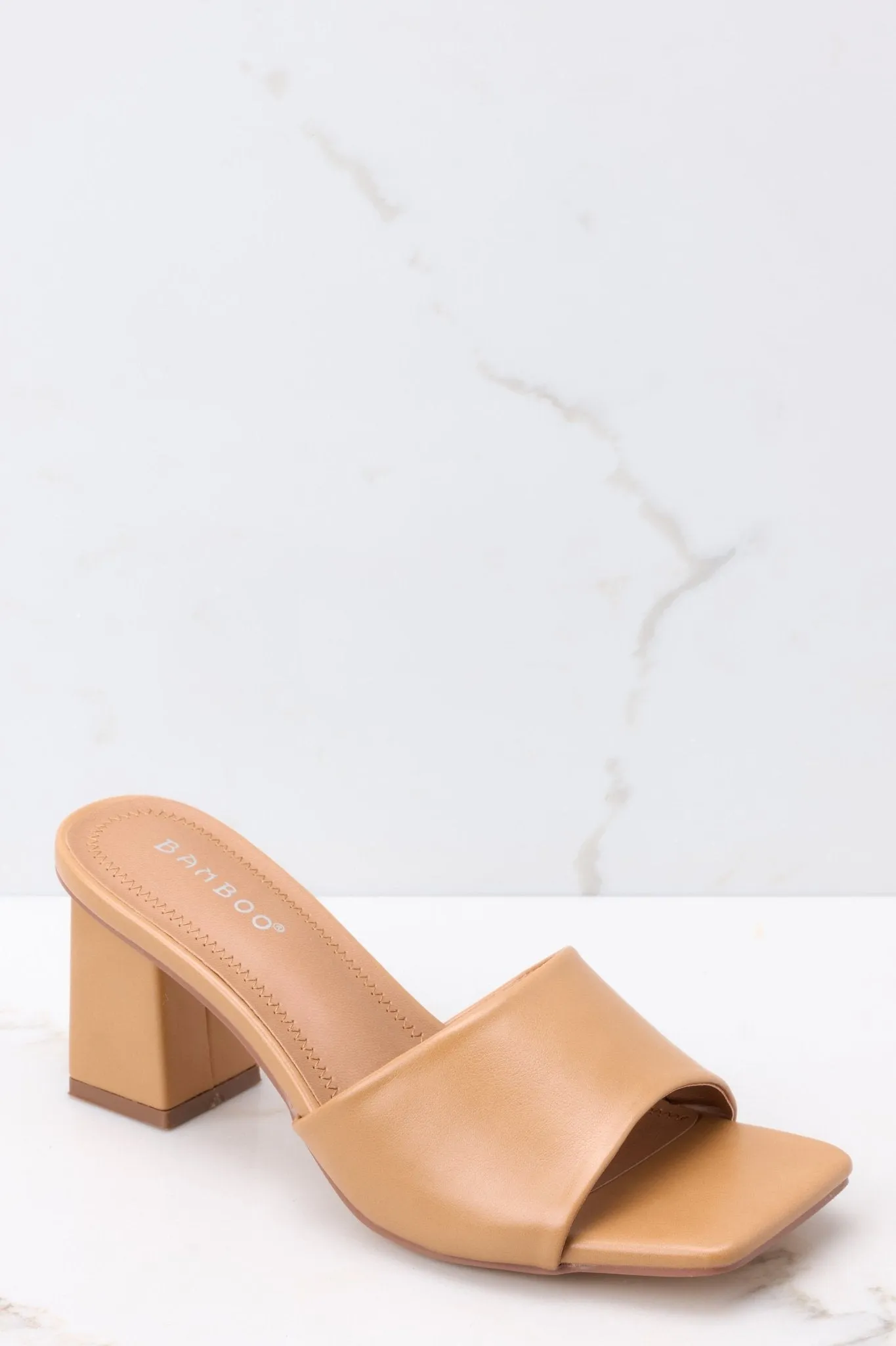 Come On Over Tan Block Heel Sandal