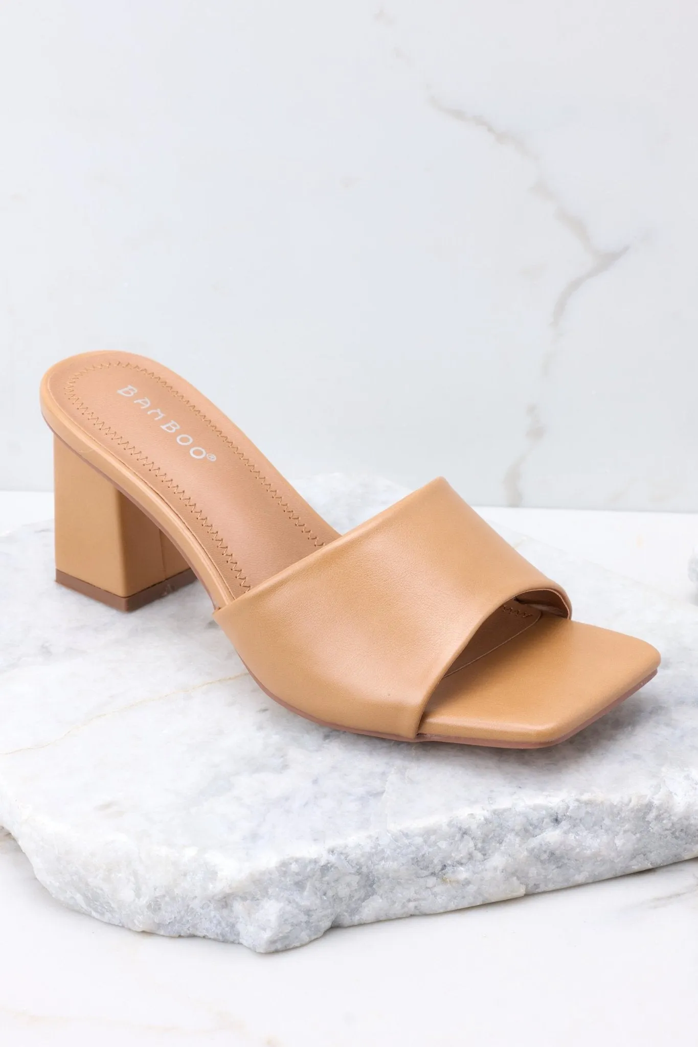 Come On Over Tan Block Heel Sandal