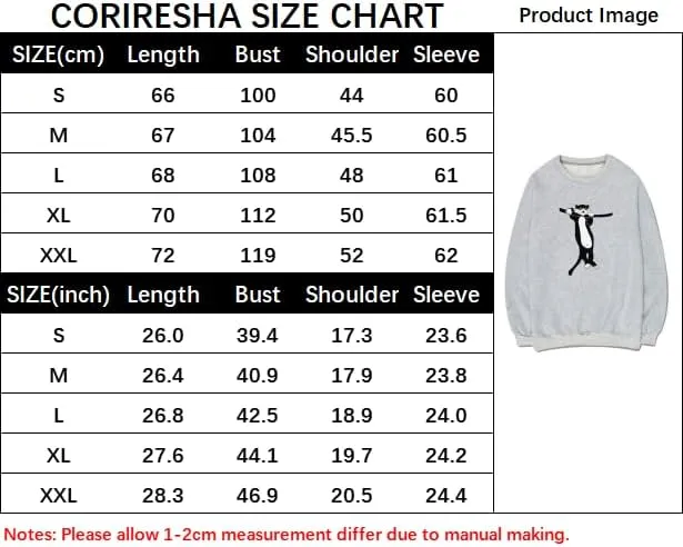 CORIRESHA Unisex Cat Lovers Sweatshirt Crewneck Long Sleeves Casual Cozy Cute Pullover