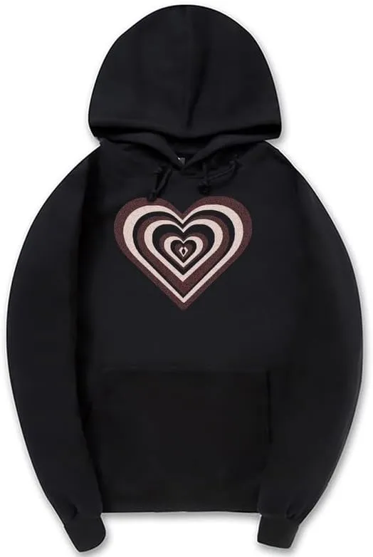 CORIRESHA Women's Cute Heart Hoodie Long Sleeve Drawstring Y2k Graphic Sweatshirt