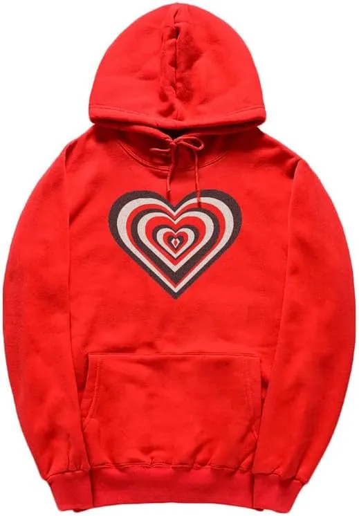 CORIRESHA Women's Cute Heart Hoodie Long Sleeve Drawstring Y2k Graphic Sweatshirt