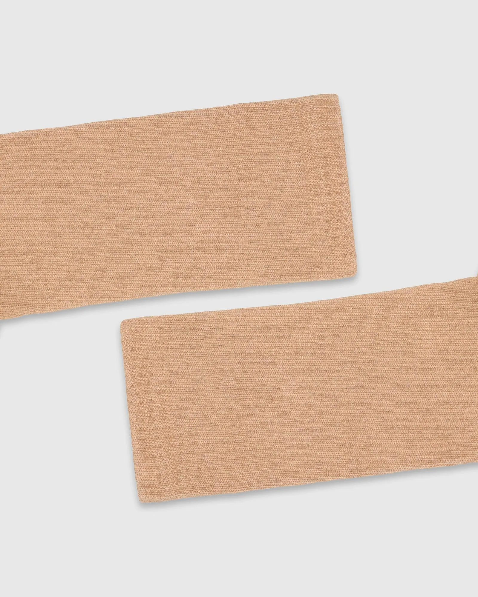 Cotton Beige Textured Socks - Snow