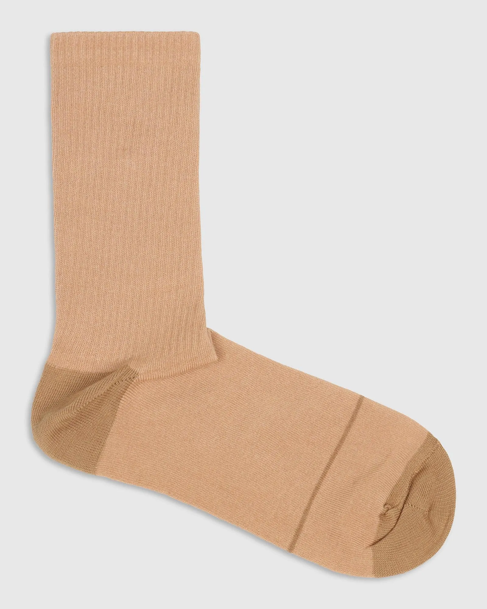 Cotton Beige Textured Socks - Snow