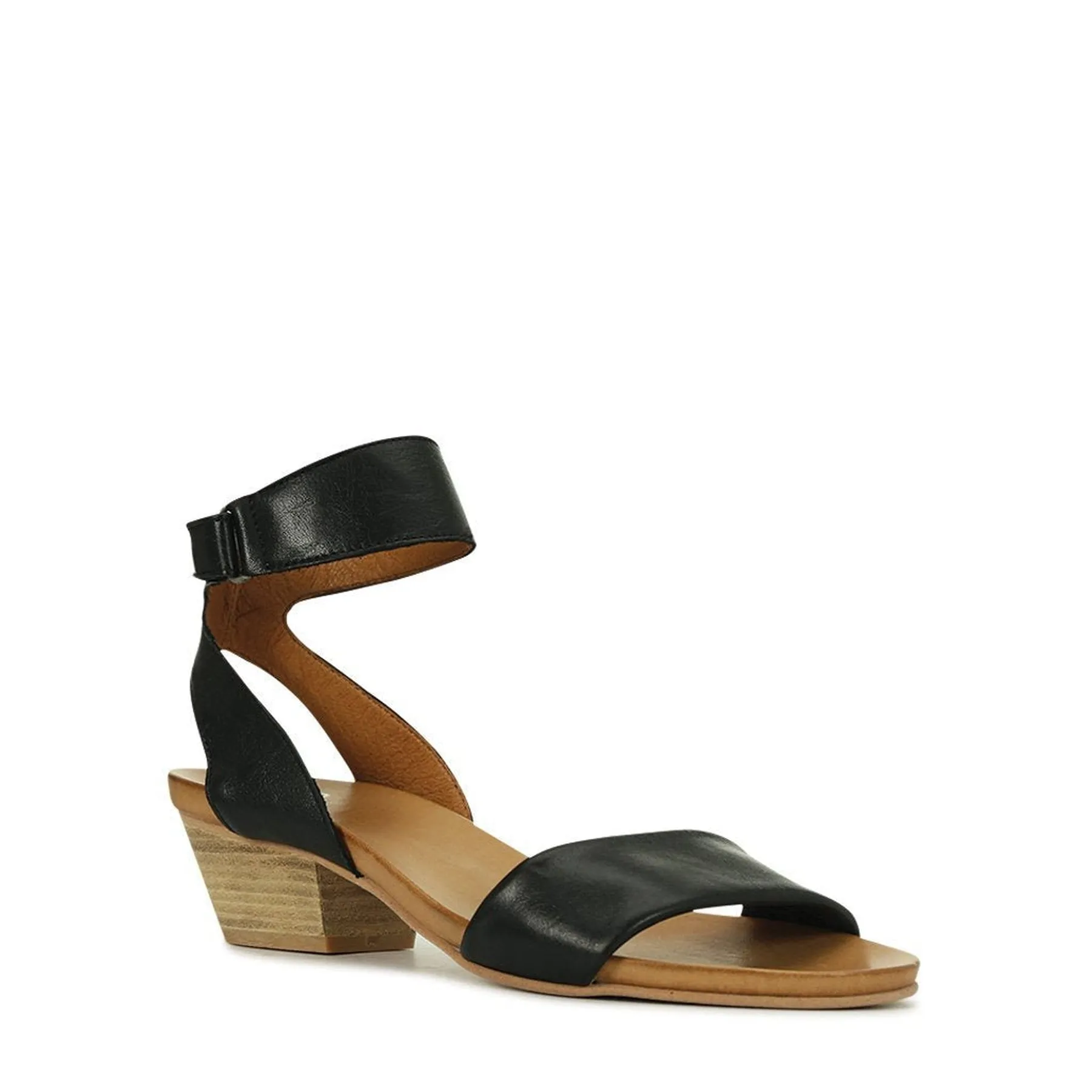 CUBO WOODEN STACK HEEL SANDALS LEATHER