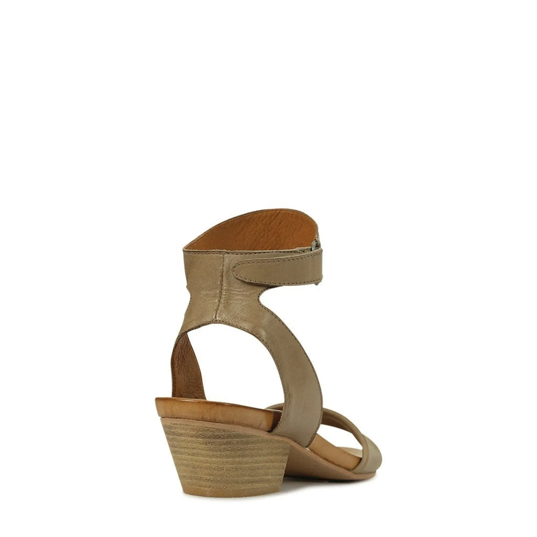 CUBO WOODEN STACK HEEL SANDALS LEATHER