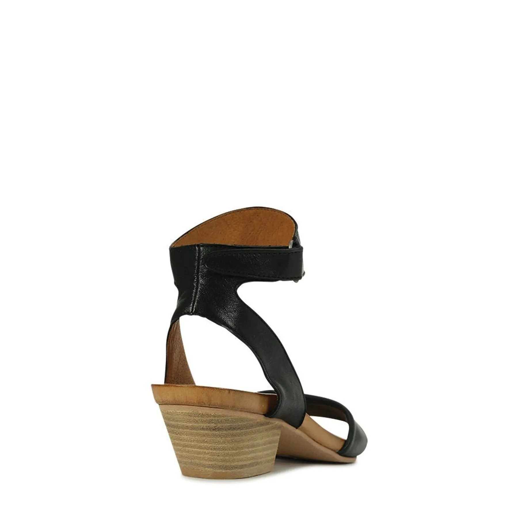 CUBO WOODEN STACK HEEL SANDALS LEATHER