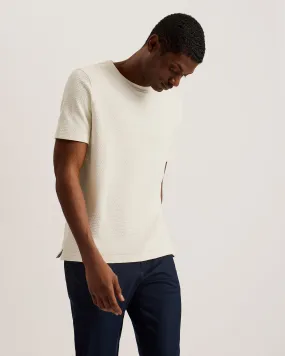 Curlys Ss Regular Textured T-Shirt Ecru