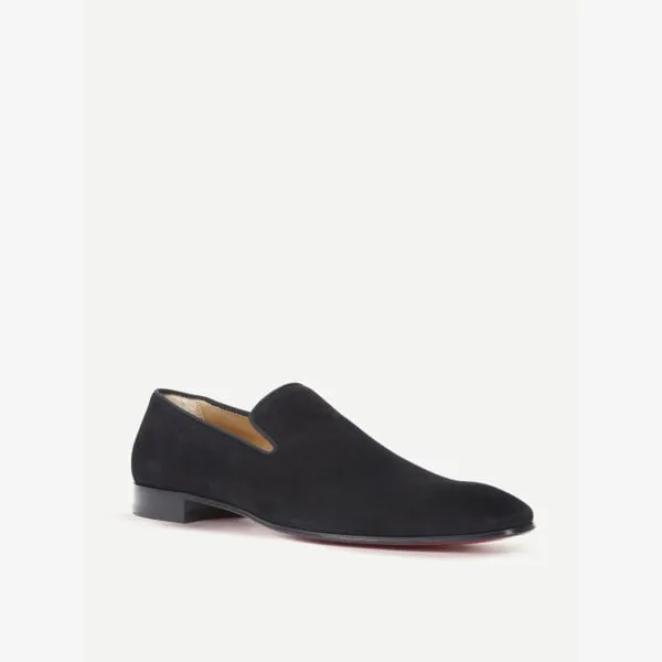 Dandelion Christian Louboutin suede loafers, black