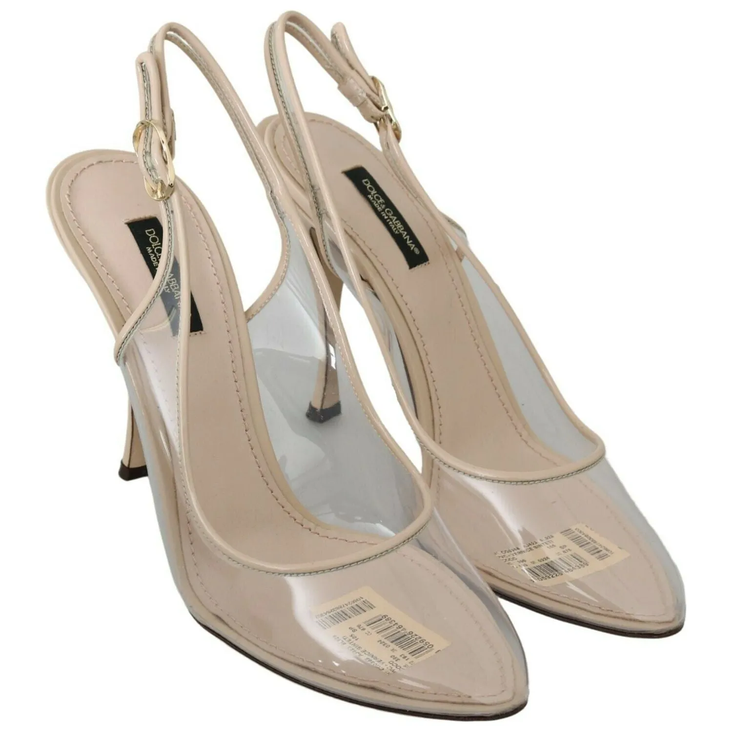 Dolce & Gabbana Elegant Nude Beige Slingback Heels