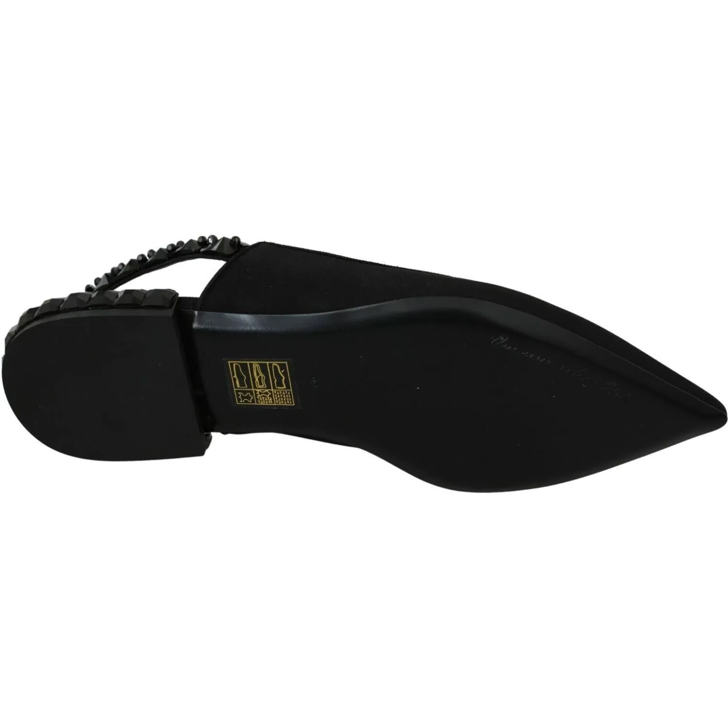 Dolce & Gabbana Elegant Silk Blend Slingback Flats with Crystals