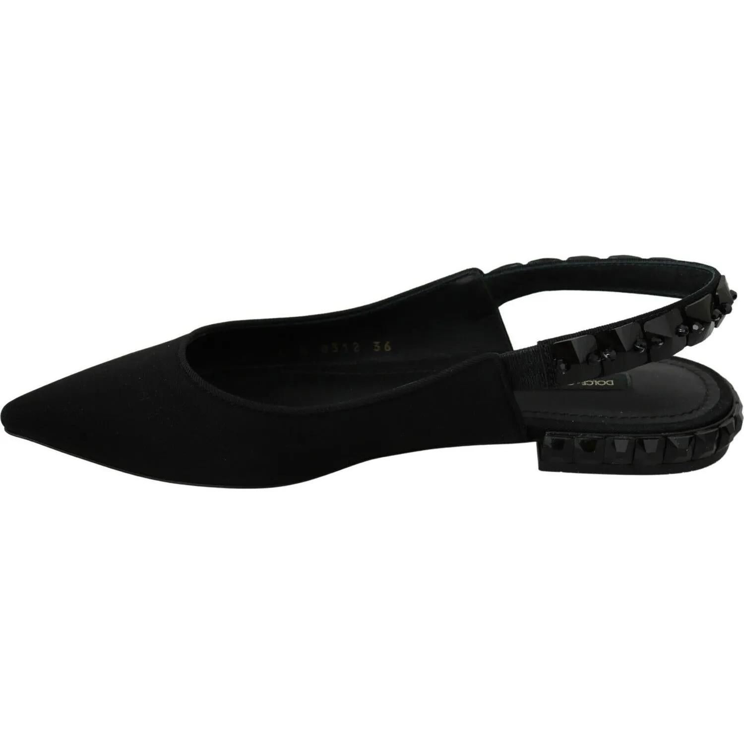 Dolce & Gabbana Elegant Silk Blend Slingback Flats with Crystals