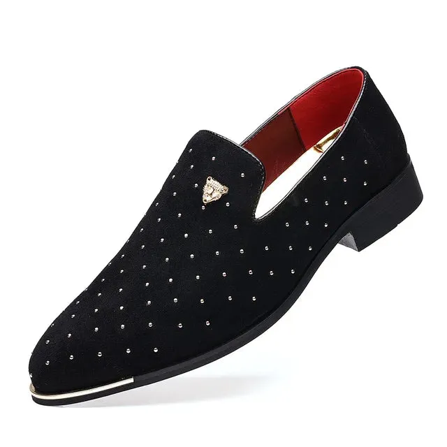 Dots Rivet Metal Appliques Loafers