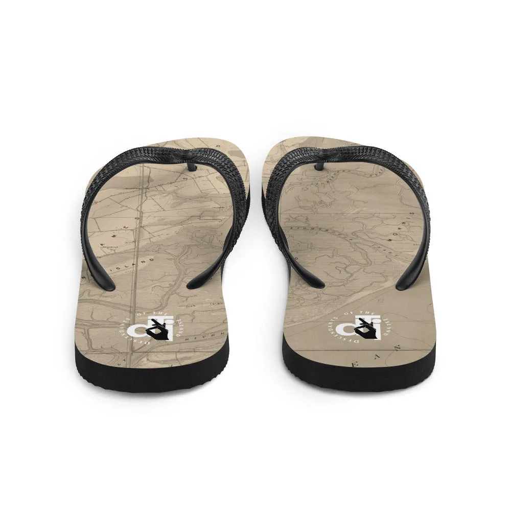 DTI James Island Map Parchments Flip-Flops