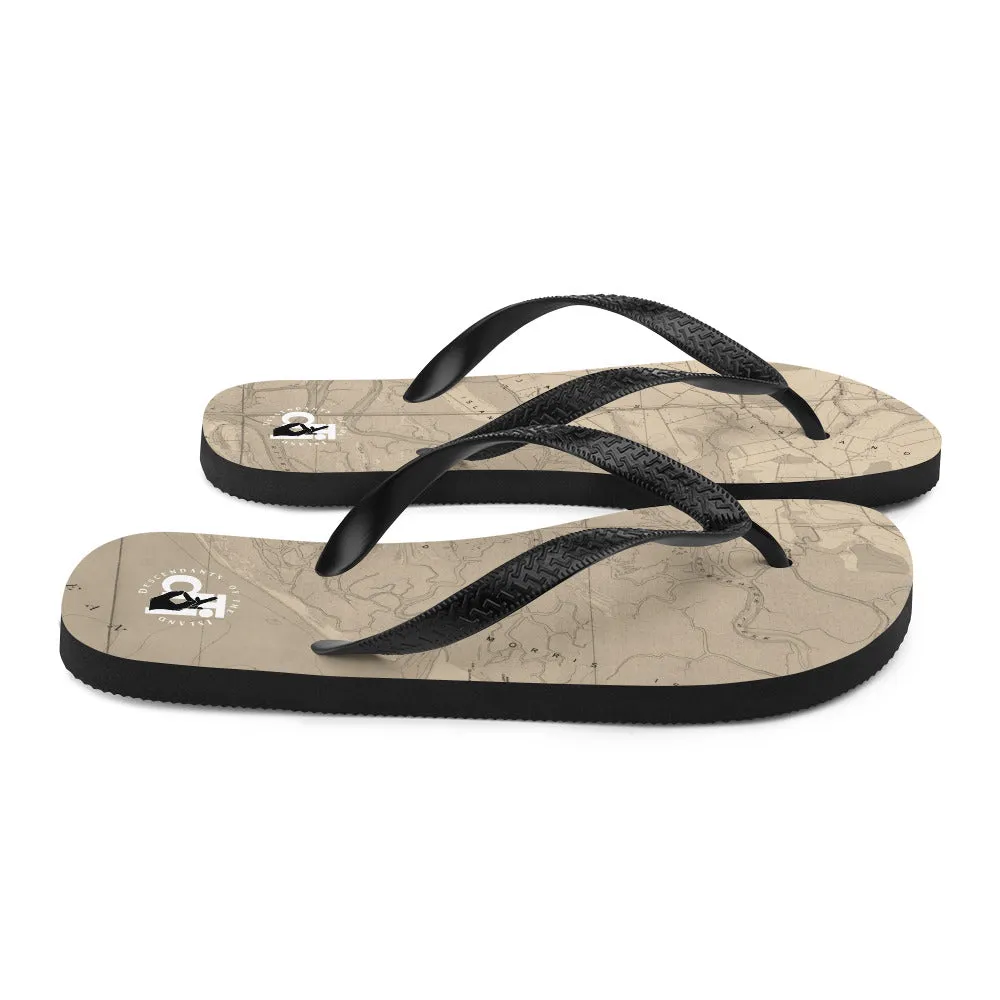 DTI James Island Map Parchments Flip-Flops