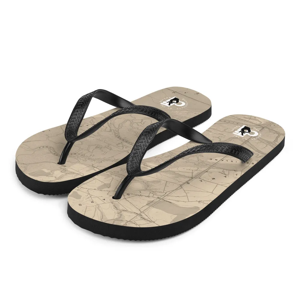 DTI James Island Map Parchments Flip-Flops