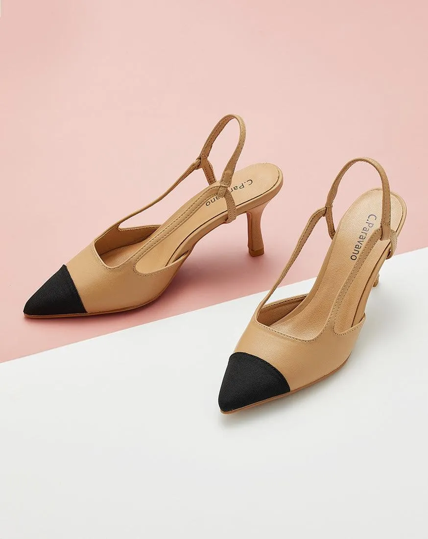 Elegant Slingback Pumps Beige