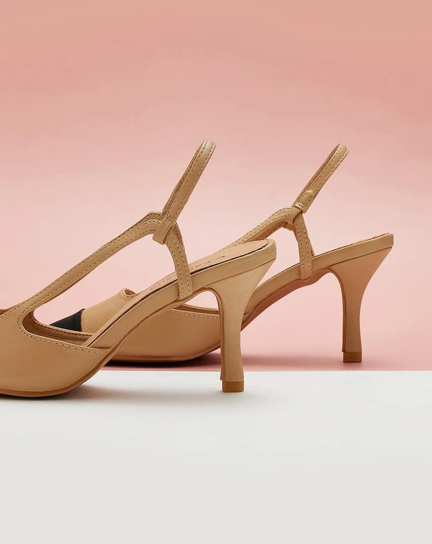 Elegant Slingback Pumps Beige